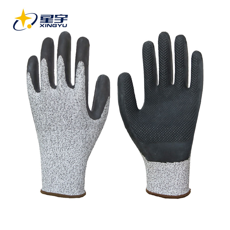  HPPE SHELL ECO-LATEX PALM COATED,CUT RESISTANCE